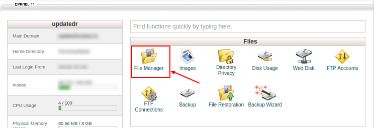 How to acccess file manager with cPanel File manager cPanel