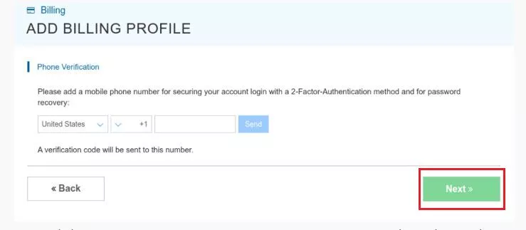 kamatera phone number verification
